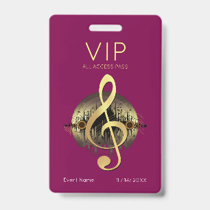 Goldener Violinschlüssel VIP All Access Deep Burgu Ausweis