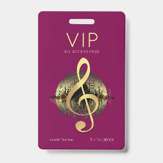 Goldener Violinschlüssel VIP All Access Deep Burgu Ausweis
