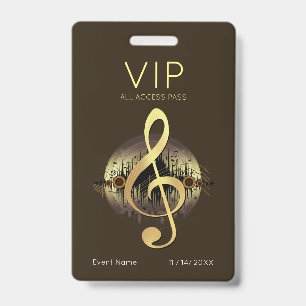 Goldener Violinschlüssel VIP All-Access Deep Earth Ausweis