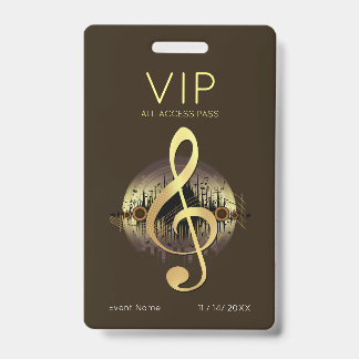 Goldener Violinschlüssel VIP All-Access Deep Earth Ausweis