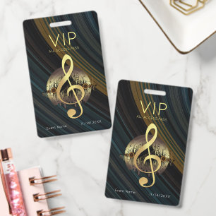 Goldener Violinschlüssel VIP All-Access Vibrater S Ausweis