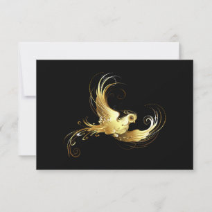 Goldener Vogel auf schwarzem Hintergrund Karte