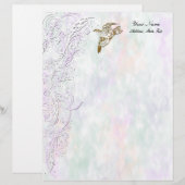 Goldener Vogel und Wirbel Briefbogen (Vorne/Hinten)