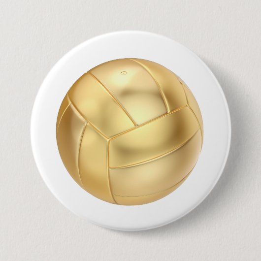 Goldener Volleyball oder Fußball Button (Vorderseite)