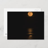 goldener Vollmond über dem Ozean Postkarte (Vorne/Hinten)