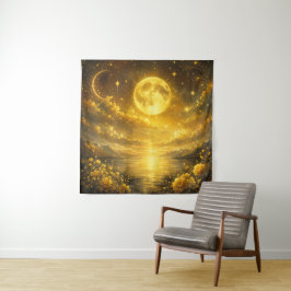 Goldener Vollmond über dem verzauberten See — Fant Wandteppich