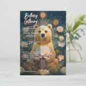 Goldener Wächter | Bär Design Einladung (Stehend Vorderseite)