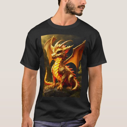 "Goldener Wächter: Majestic Dragon T - Shirt" T-Shirt (Vorderseite)