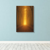 Goldener Waldweg bei Dämmerung Leinwanddruck (Insitu (Holzboden))