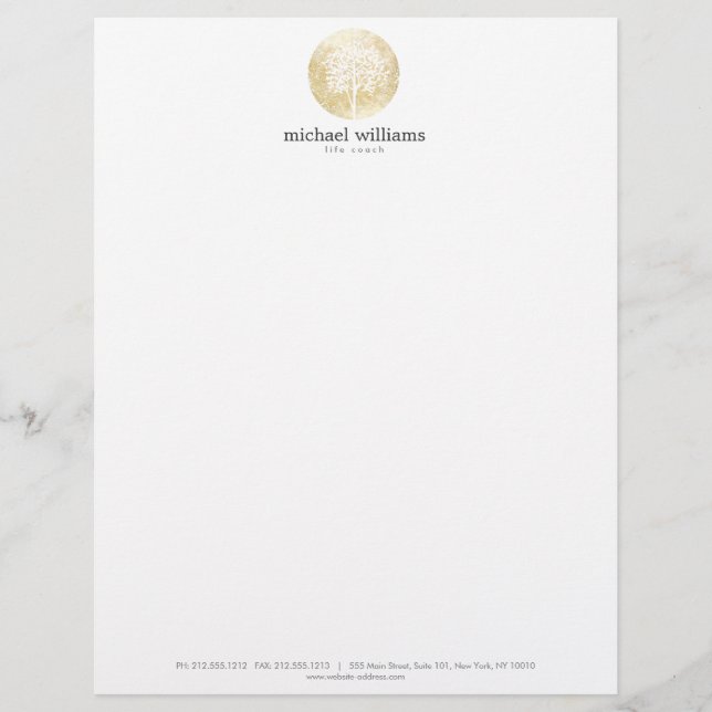 Goldener Wasserbaum Letterhead Briefkopf (Vorderseite)