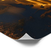 Goldener Wasserfall Abstrakt Art - Luxuriös digita Poster (Ecke)