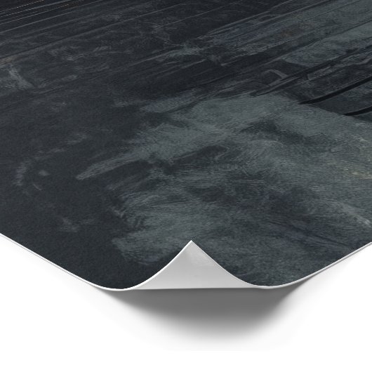 Goldener Wasserfall im Mystischen Wald Poster (Ecke)