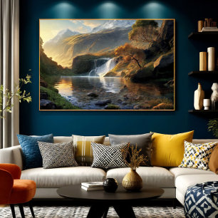 Goldener Wasserfall Poster