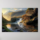 Goldener Wasserfall Poster (Vorne)