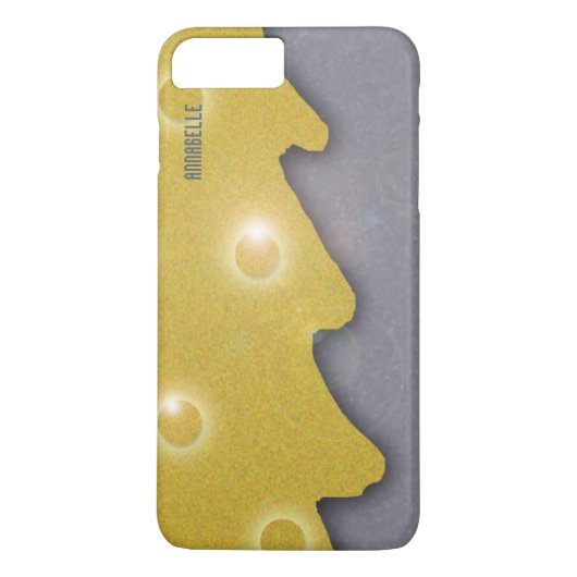 Goldener Weihnachtsbaum auf Grau mit Text Case-Mate iPhone Hülle (Rückseite)