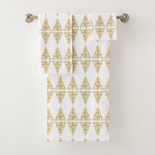Goldener Weihnachtsbaum Badhandtuch Set (Insitu)