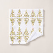 Goldener Weihnachtsbaum Badhandtuch Set (Waschlappen)