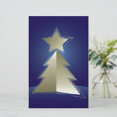 Goldener Weihnachtsbaum Briefpapier (Stehend Vorderseite)