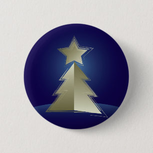 Goldener Weihnachtsbaum Button