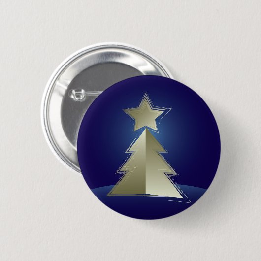 Goldener Weihnachtsbaum Button (Vorne & Hinten)