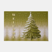 Goldener Weihnachtsbaum Doormat Fußmatte (Vorderseite)