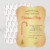 Goldener Weihnachtsbaum - Einladung (Vorne/Hinten)