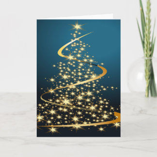 Goldener Weihnachtsbaum Feiertagskarte