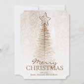 Goldener Weihnachtsbaum Feiertagskarte (Vorderseite)
