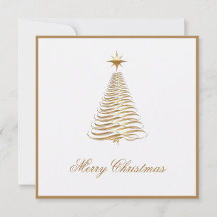 Goldener Weihnachtsbaum Firmen-Weihnachtskarte Feiertagskarte