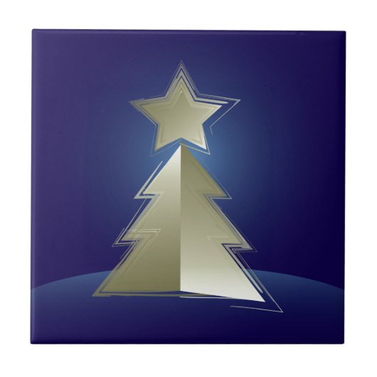 Goldener Weihnachtsbaum Fliese (Vorderseite)