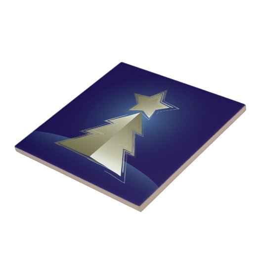 Goldener Weihnachtsbaum Fliese (Seite)