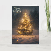 Goldener Weihnachtsbaum Karte (Vorderseite)