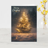 Goldener Weihnachtsbaum Karte (Gelbe Blume)