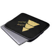 Goldener Weihnachtsbaum Laptopschutzhülle (Vorne Knopf)