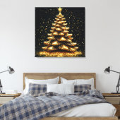 Goldener Weihnachtsbaum Leinwanddruck (Insitu (Schlafzimmer))