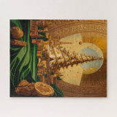Goldener Weihnachtsbaum mit Eiffelturm Puzzle (Horizontal)
