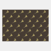 Goldener Weihnachtsbaum mit Rentier Geschenkpapier Set (Vorderseite)