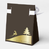 Goldener Weihnachtsbaum mit Rentier Geschenkschachtel (Rückseite)