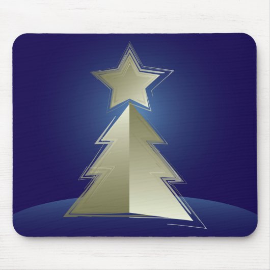 Goldener Weihnachtsbaum Mousepad (Vorne)