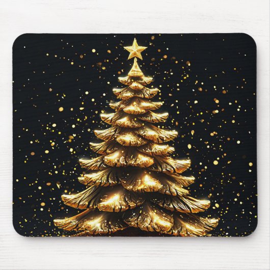 Goldener Weihnachtsbaum Mousepad (Vorne)