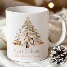 Goldener Weihnachtsbaum-Mug | Benutzerdefinierter