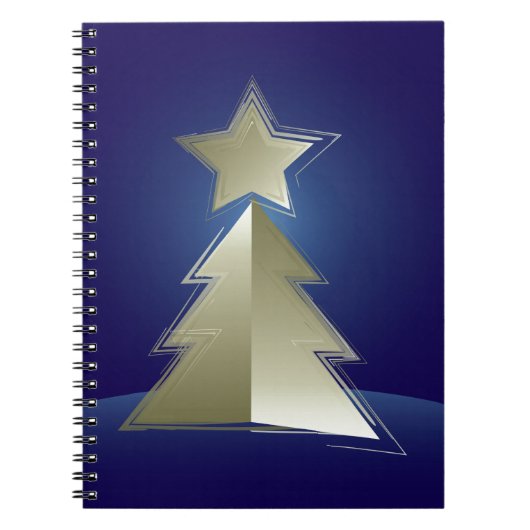 Goldener Weihnachtsbaum Notizblock (Vorderseite)