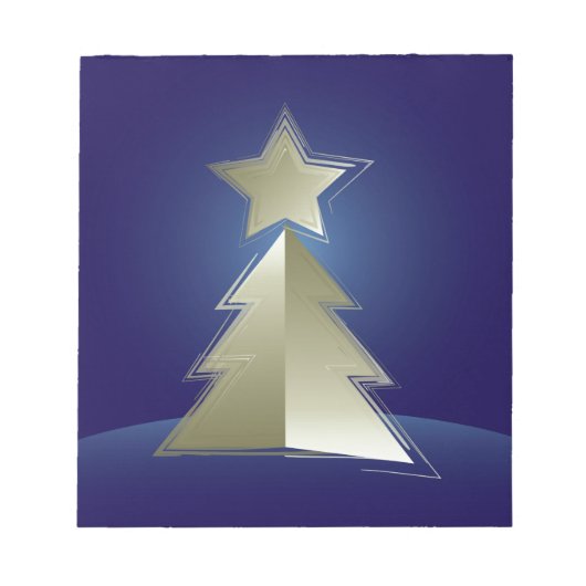 Goldener Weihnachtsbaum Notizblock (Vorderseite)