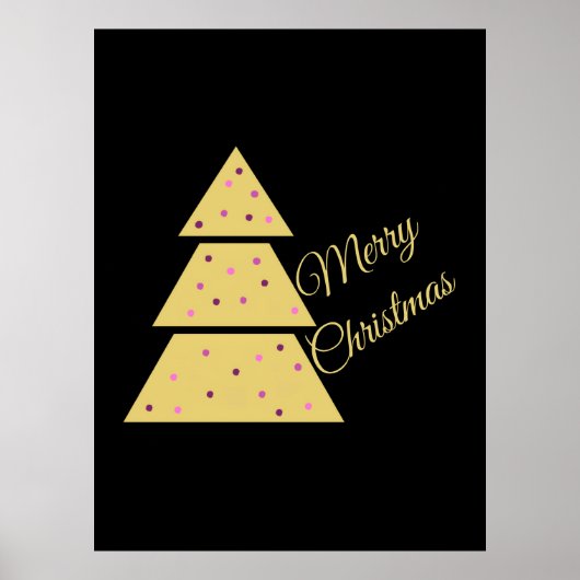 Goldener Weihnachtsbaum Poster (Vorne)