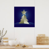Goldener Weihnachtsbaum Poster (Küche)