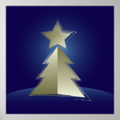 Goldener Weihnachtsbaum Poster (Vorne)