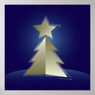 Goldener Weihnachtsbaum Poster