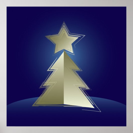 Goldener Weihnachtsbaum Poster (Vorne)