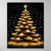 Goldener Weihnachtsbaum Poster (Vorne)