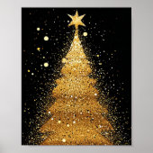 Goldener Weihnachtsbaum Poster (Vorne)